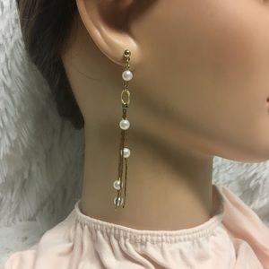 Vintage Pearl Pink&Gold dangle earrings